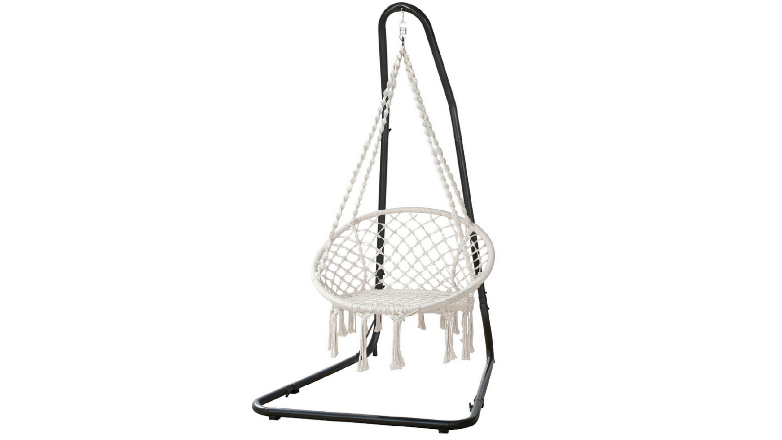 Gardeon Hammock Swing Hanging Chair with Steel Stand - Cream