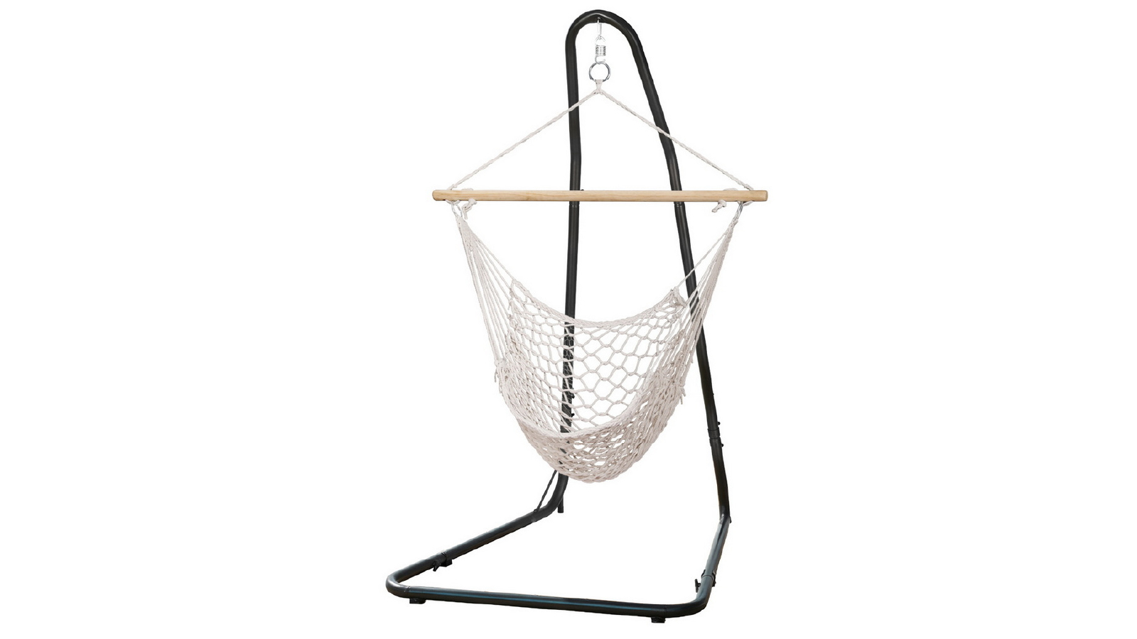 Gardeon Hammock Net Hanging Chair with Steel Stand - Cream