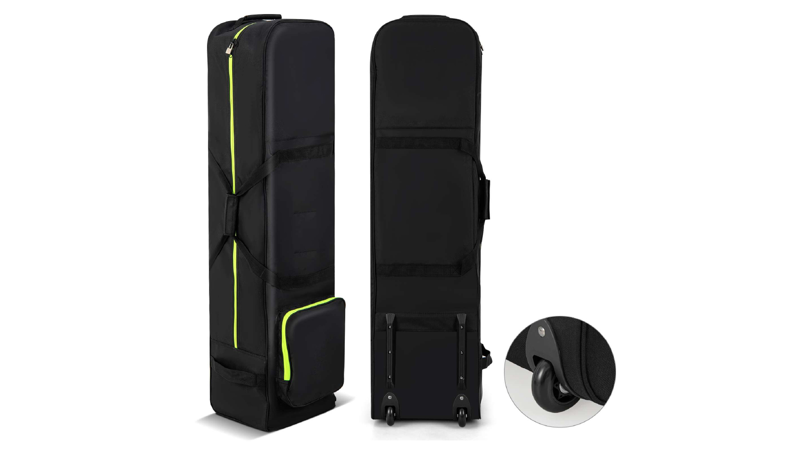 Costway Portable Lightweight Golf Club Bag with Wheels - Black