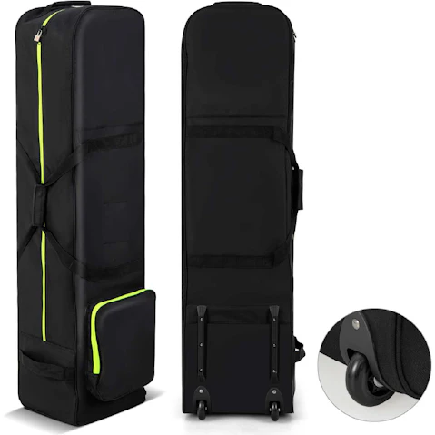Costway Portable Lightweight Golf Club Bag with Wheels - Black