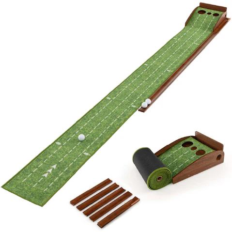 Costway 3 Hole Sizes Golf Putting Mat Putting Green Golf Training Aid Indoor Outdoor
