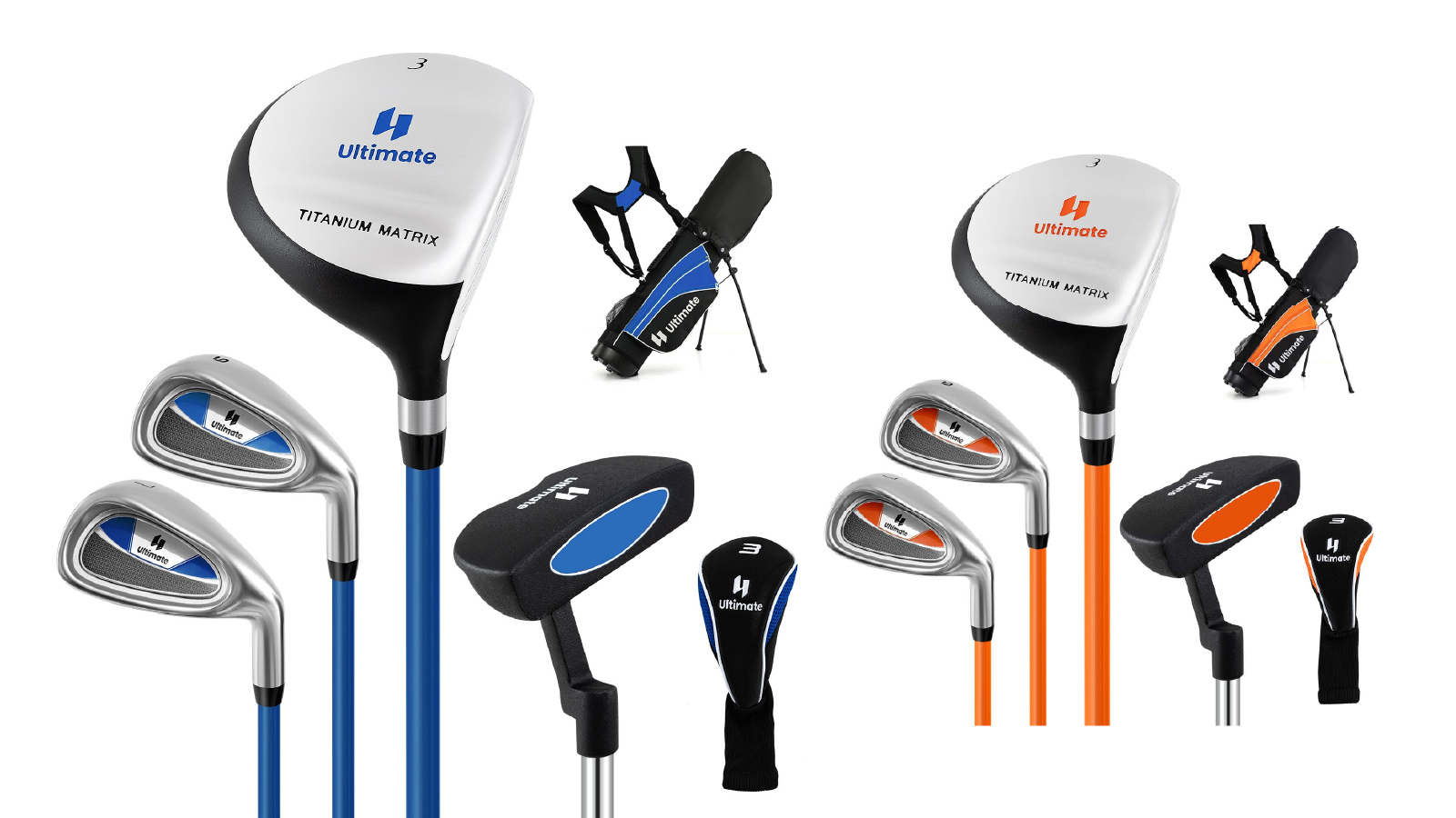 Costway Premium Junior Golf Clubs Set Starters with Stand Bag