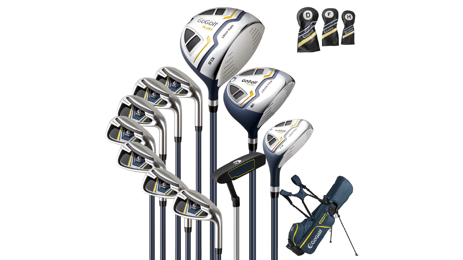 Costway Complete Right Hand Golf Club Set for Men with Stand Bag Putter and Headcovers 