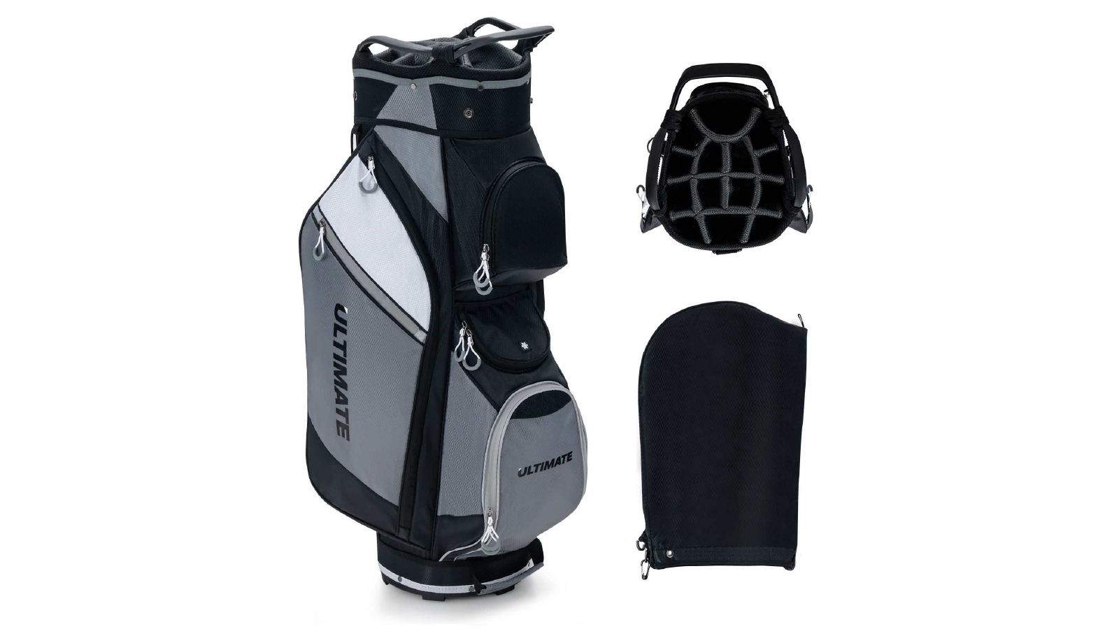 Costway 14 Way Golf Cart Stand Bag with Cooler Bag Waterproof Valuable Pocket Rain Hood