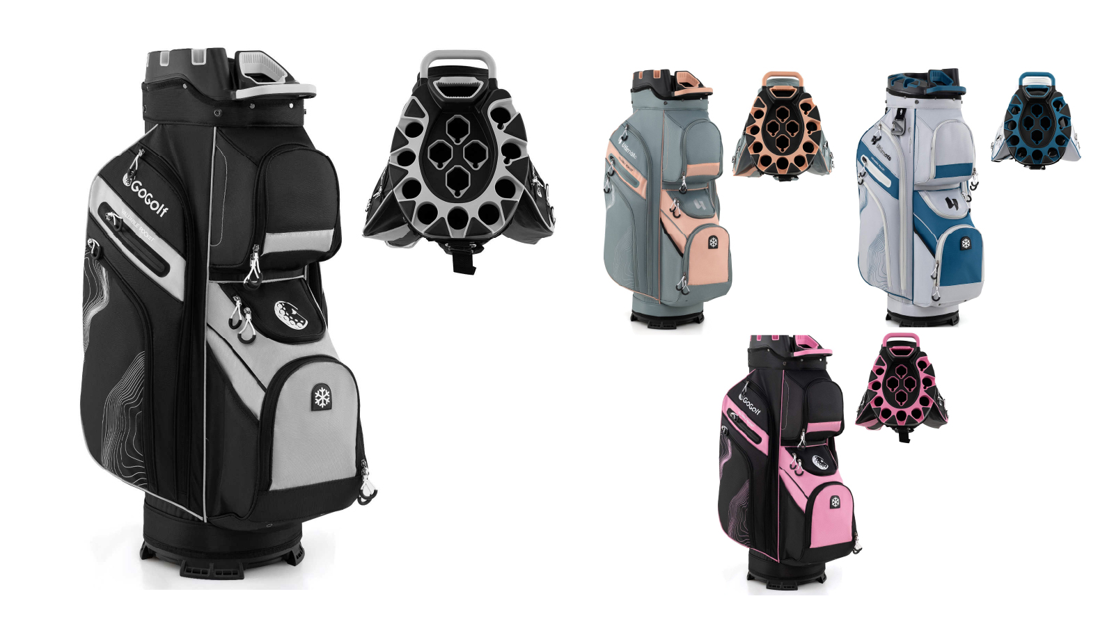 Costway Molded Lock Top Golf Cart Bag  with 14 Way Full Length Dividers and 11 Pockets