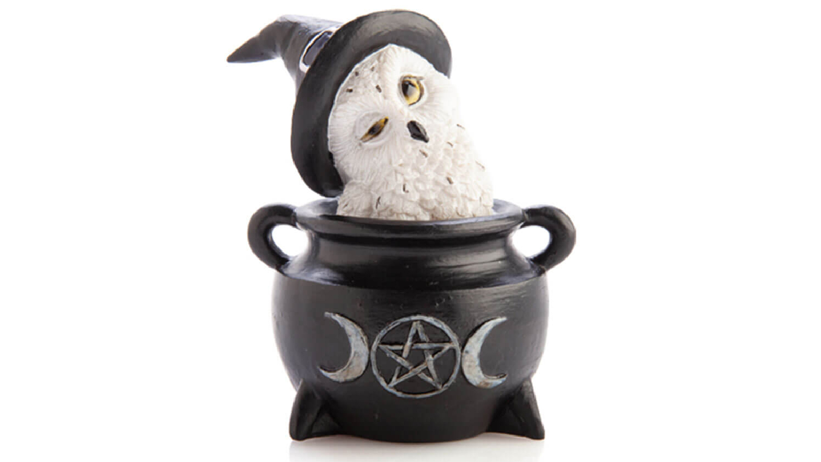 Latestbuy Snowy Owl Cauldron Figurine