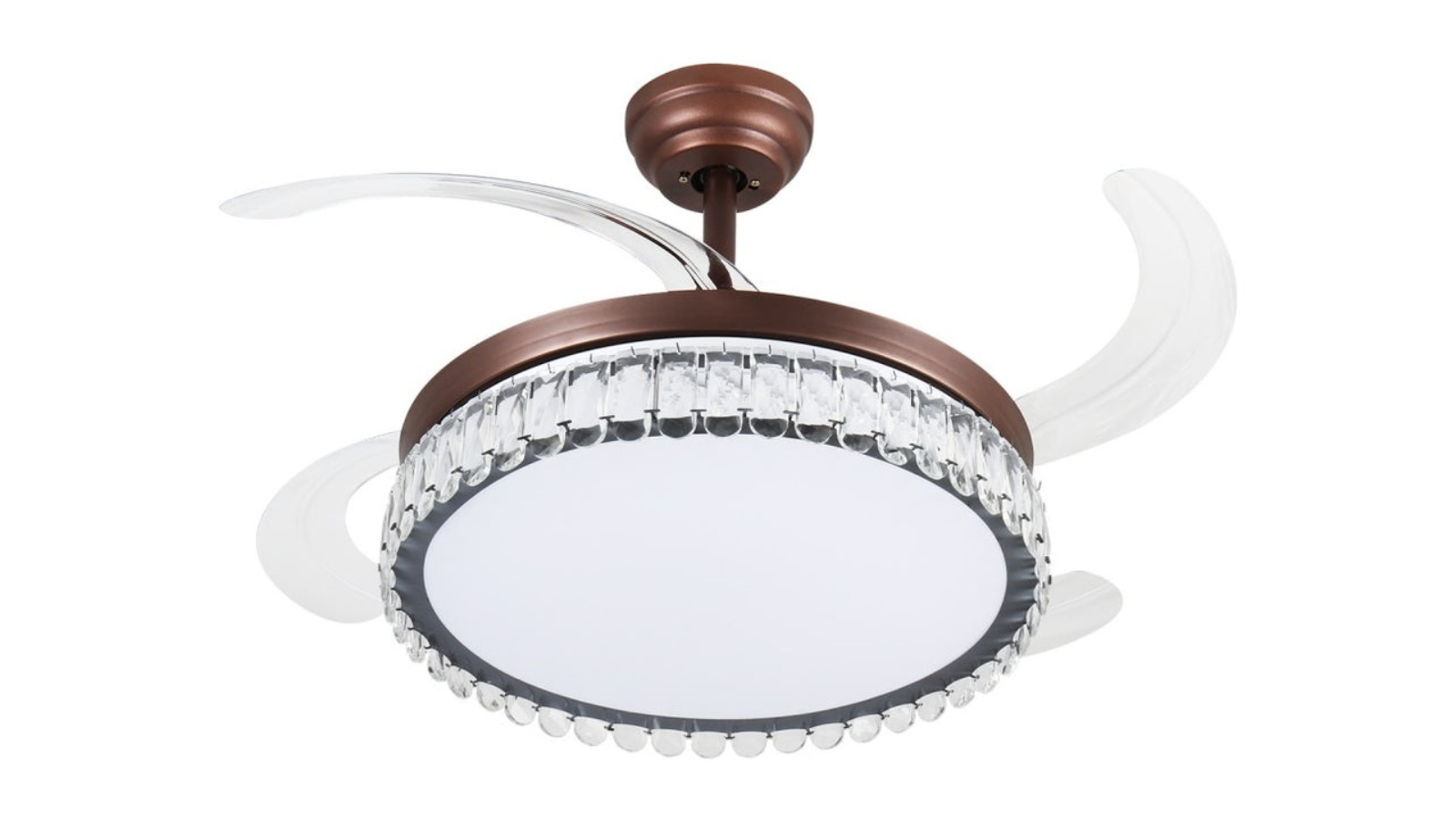 Windora Thalia Antique Bronze Crystal Chandelier DC Ceiling Fan with 3CCT LED Remote