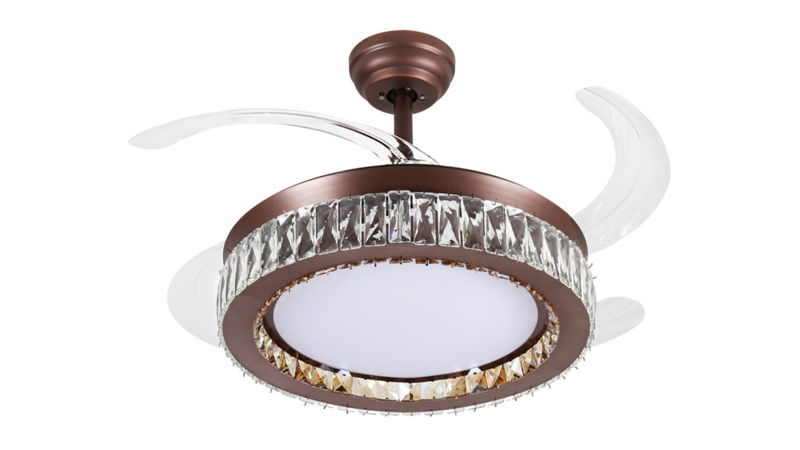 Windora Calista Antique Bronze Crystal Chandelier DC Ceiling Fan with 3CCT LED Remote Control