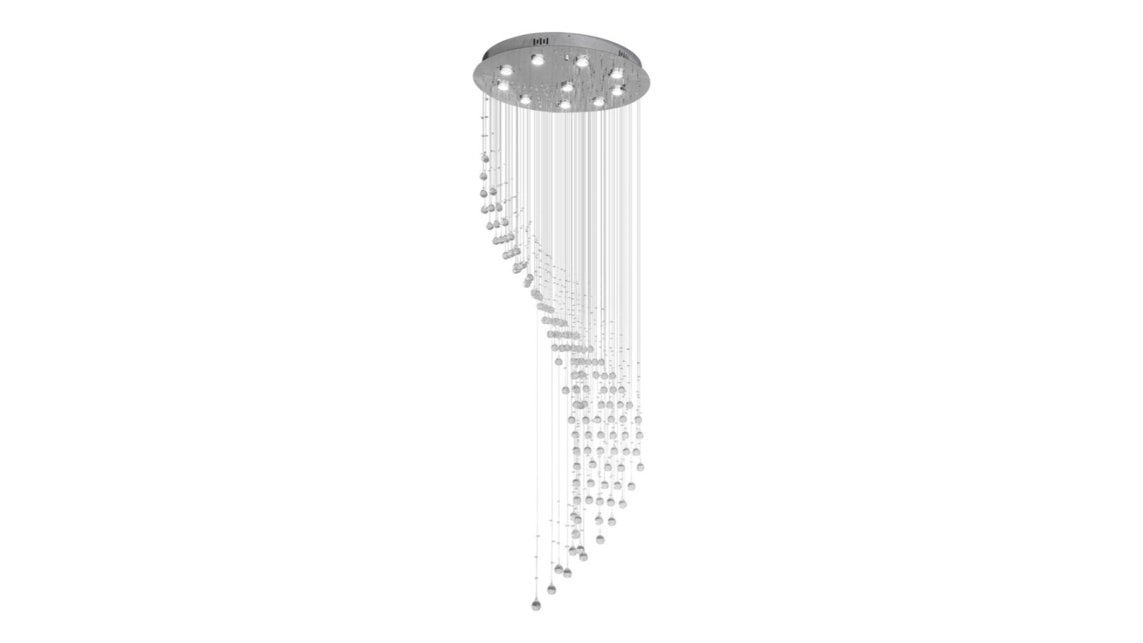 Eli & Co. Lighting Aralyn 3CCT Spiral Drop Crystal Chandelier - 70cm