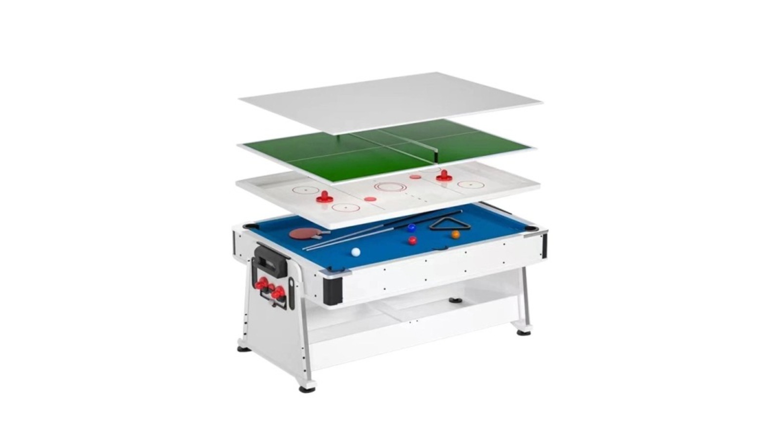 TopOne Sports 7ft Multi-Functional Table Pool with Free Accessories - White/Green