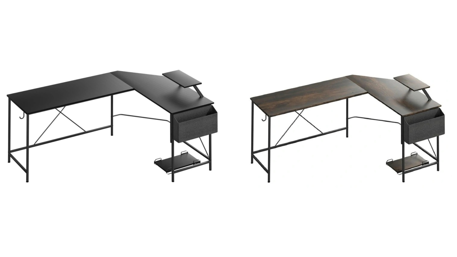 Levede L-Shape Computer Desk with CPU Stand and Storage Bag