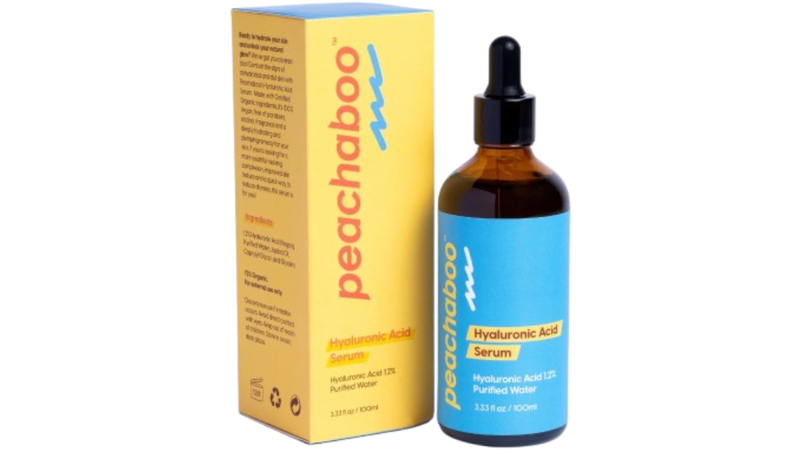 Peachaboo Vegan Organic Anti-Aging 1oz Hyaluronic Acid Serum
