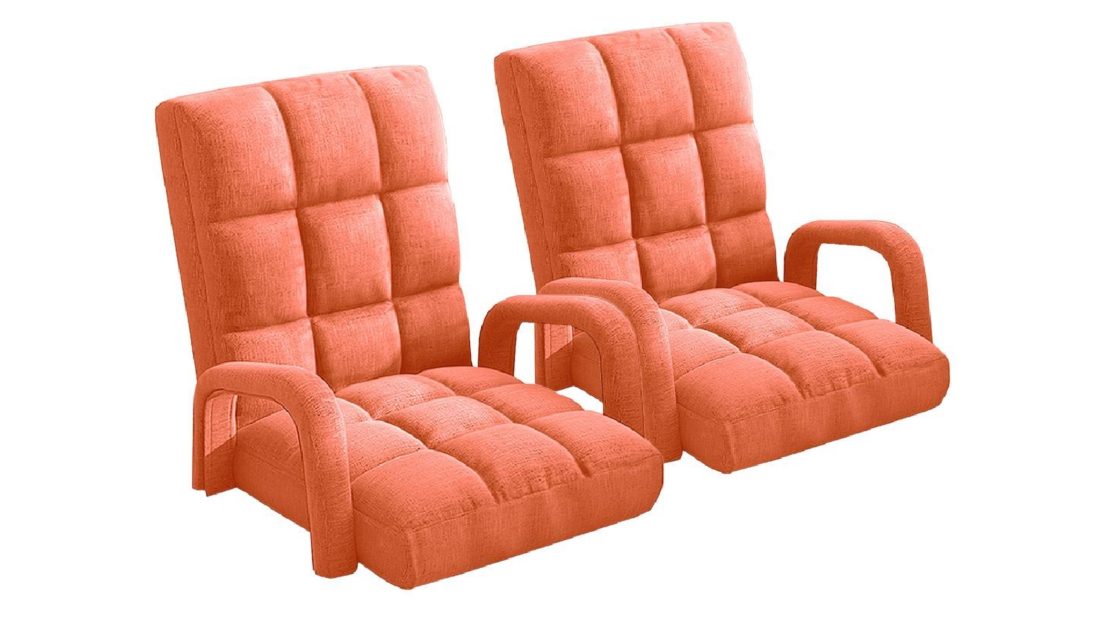 Soga 2X Floor Recliner Lazy Chair with Armrest - Orange
