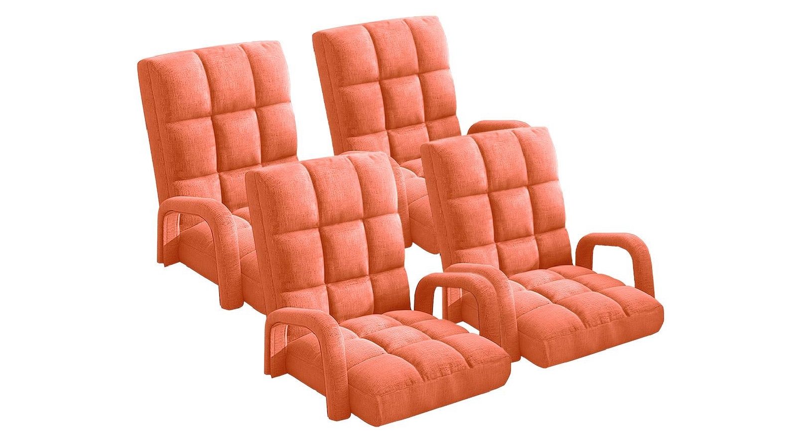 Soga 4X Floor Recliner Lazy Chair with Armrest - Orange