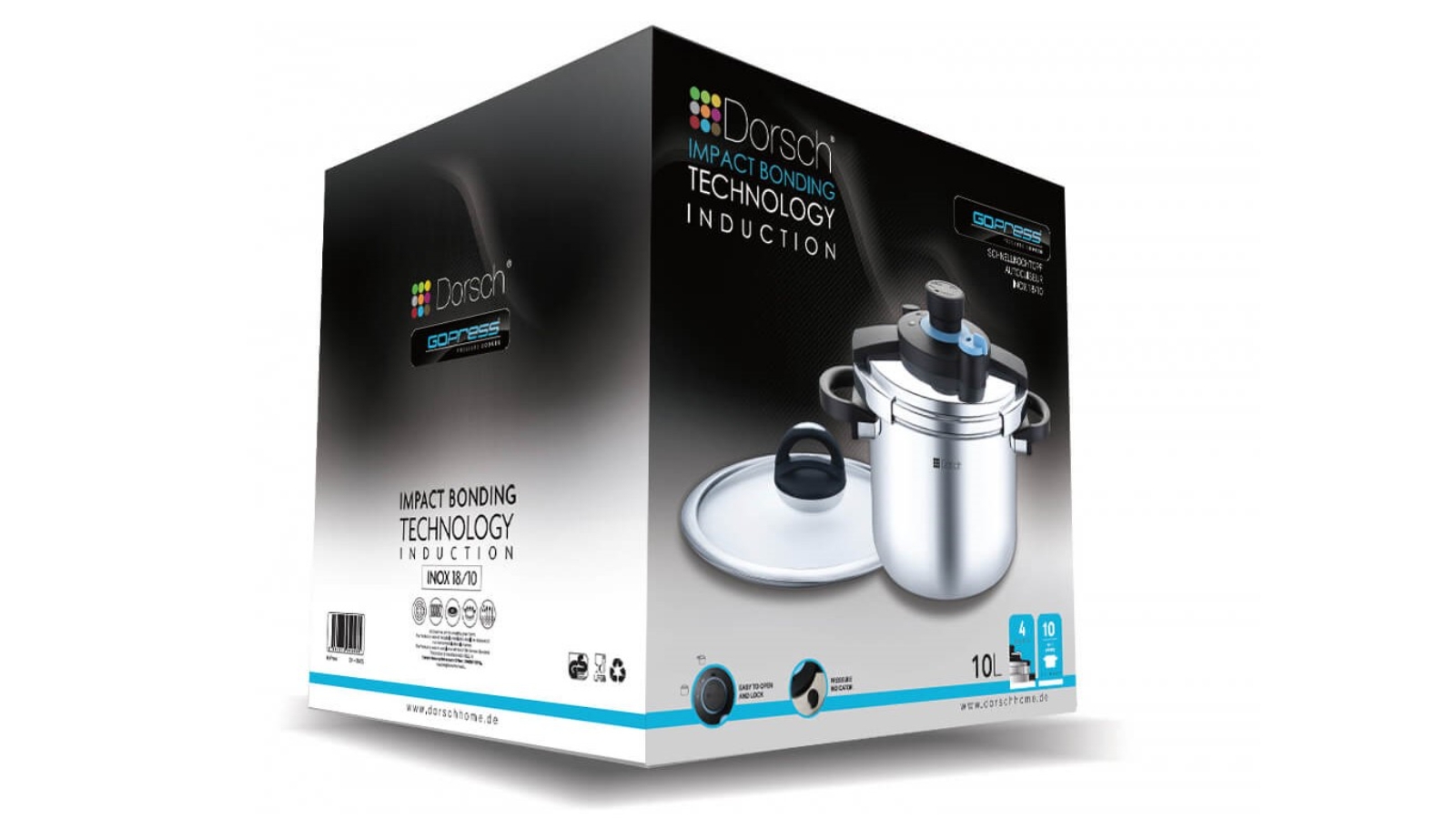 Dorsch GoPress Pressure Cooker 10Litres Harvey Norman