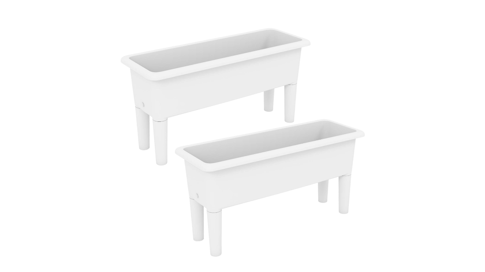 Costway 2 Piece 29 Litre Raised Garden Planter Boxes with Drainage Hole - White