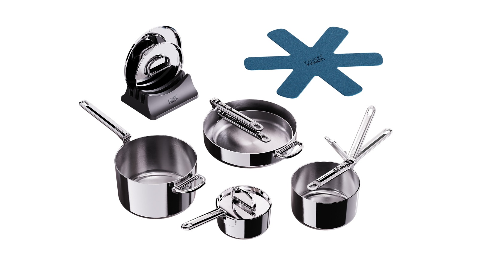 Joseph Joseph 5 Piece Space Steel Cookware Set