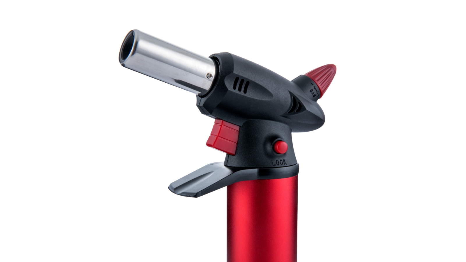 Gourmet Kitchen Refillable Butane Kitchen Blow Torch Red Black   1000209 B 1  2 