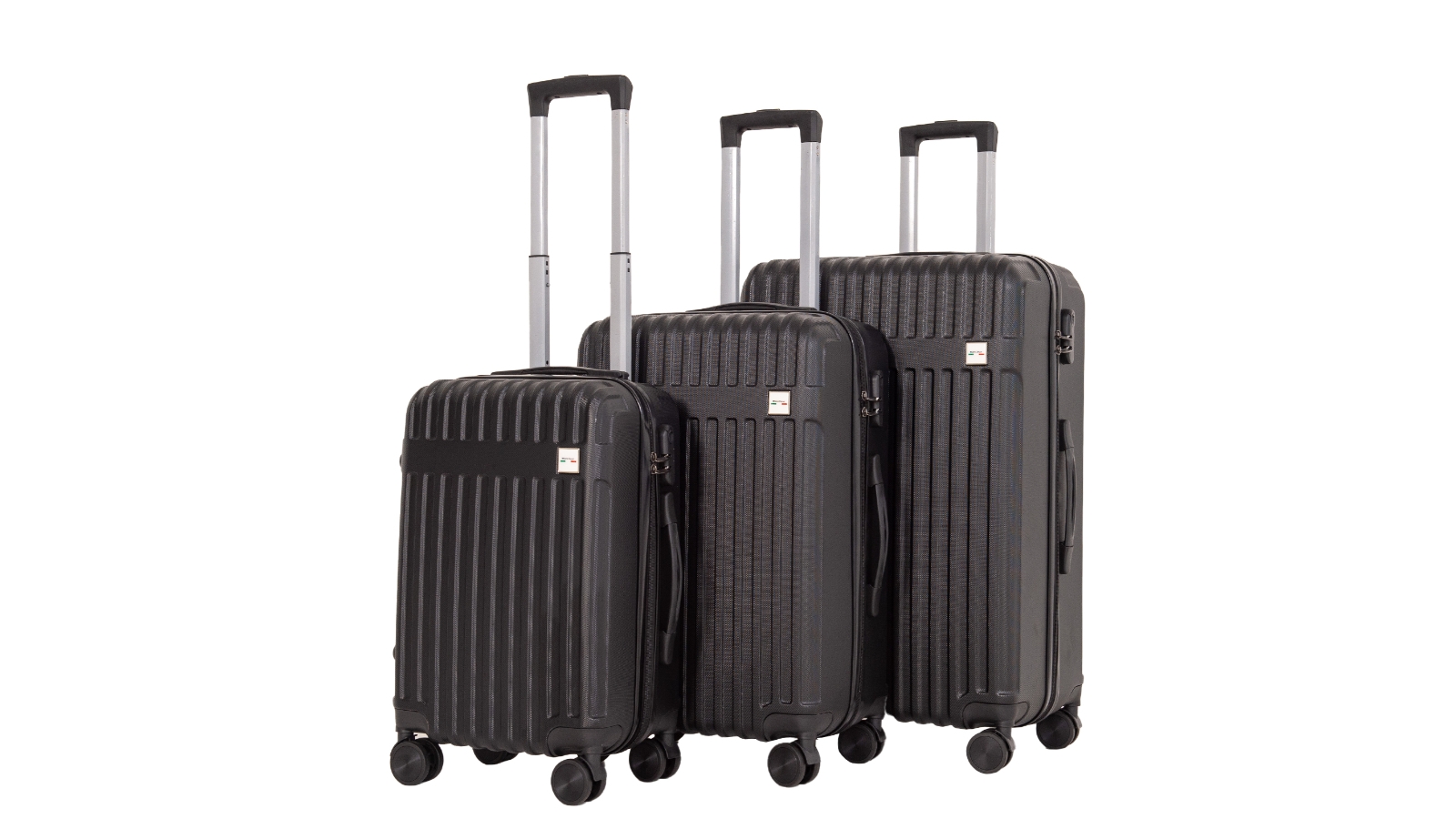 Milano Decor 3 Piece Luggage Set - Black | Harvey Norman