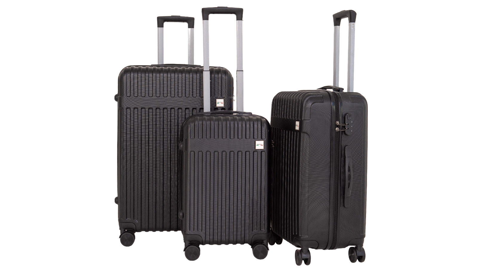 Milano Decor 3 Piece Luggage Set Black Harvey Norman
