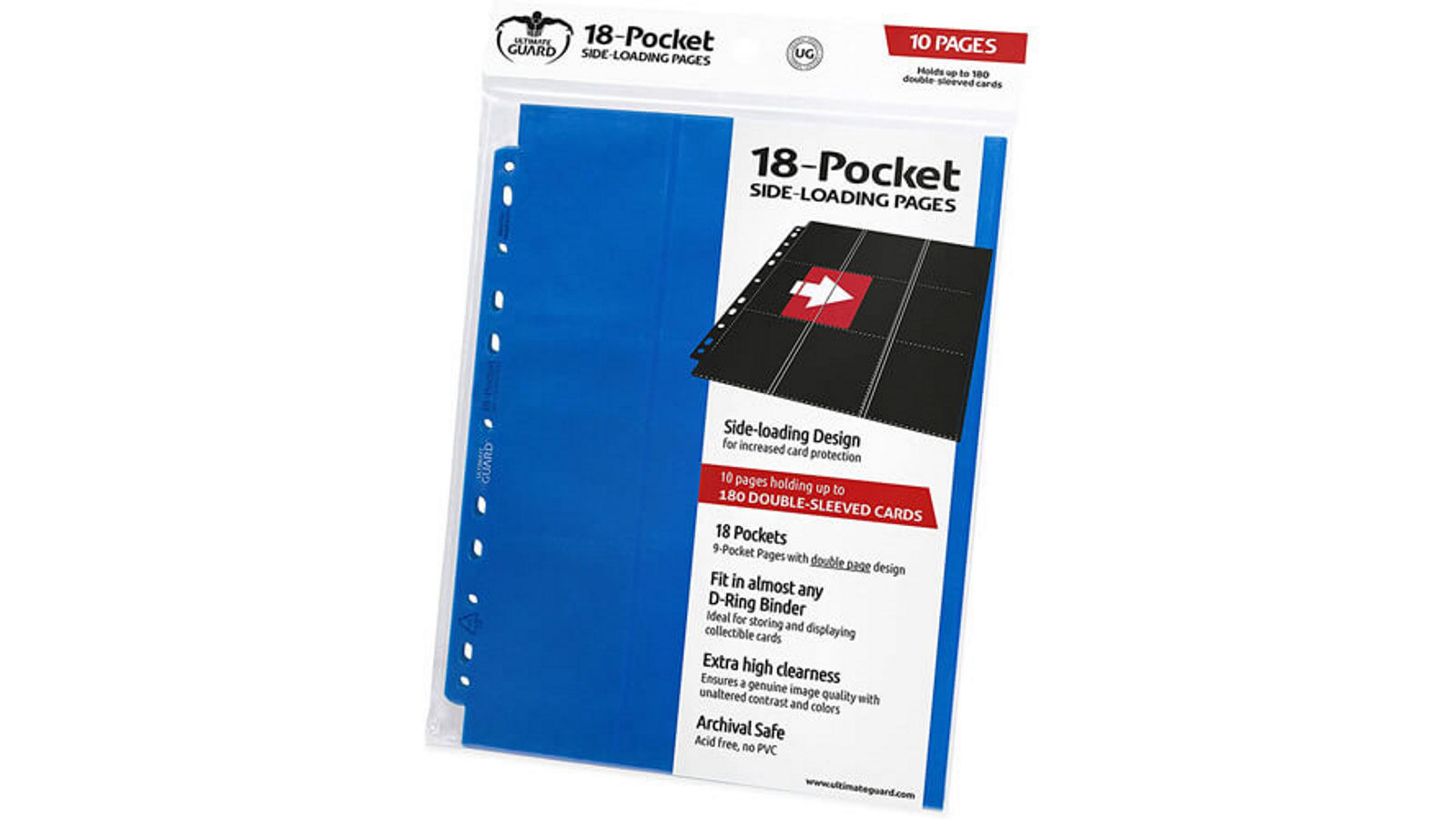 Ultimate Guard 18 Pocket Pages Side Loading - Blue