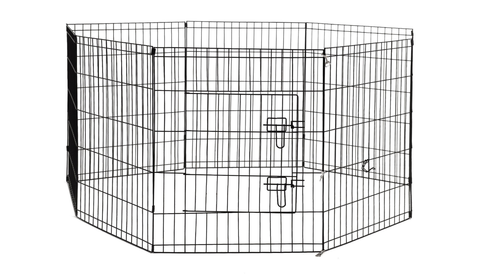 Four Paws Wire 8 Panel Black Playpen - 24-inch