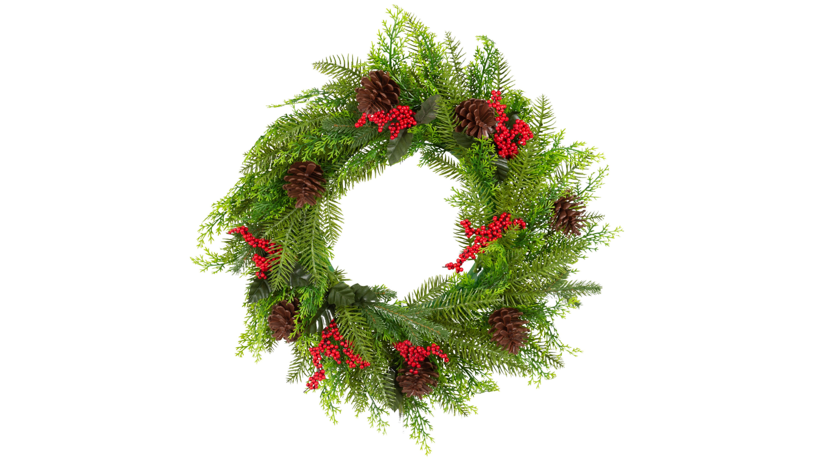 Santas Helper 50cm Christmas Wreath - Pine Cone