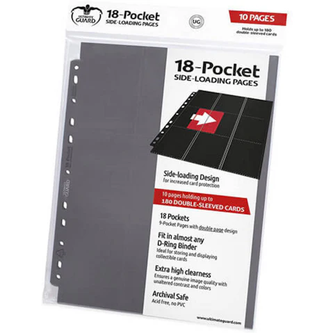 Ultimate Guard 18 Pocket Pages Side Loading - Grey