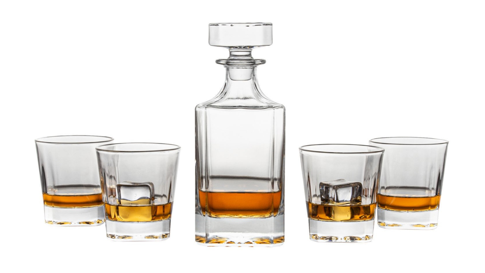 NOVARE Square Whiskey Decanter Glass Set Harvey Norman