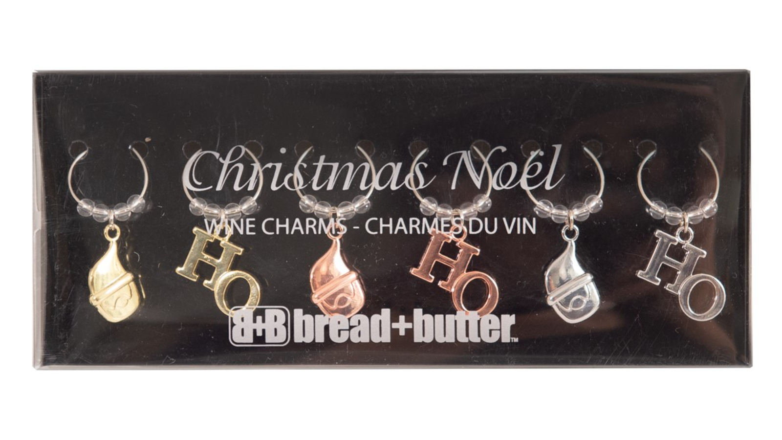 Bread and Butter Wine Glass Charms - Pack of 6 - Santa and HoHoHo
