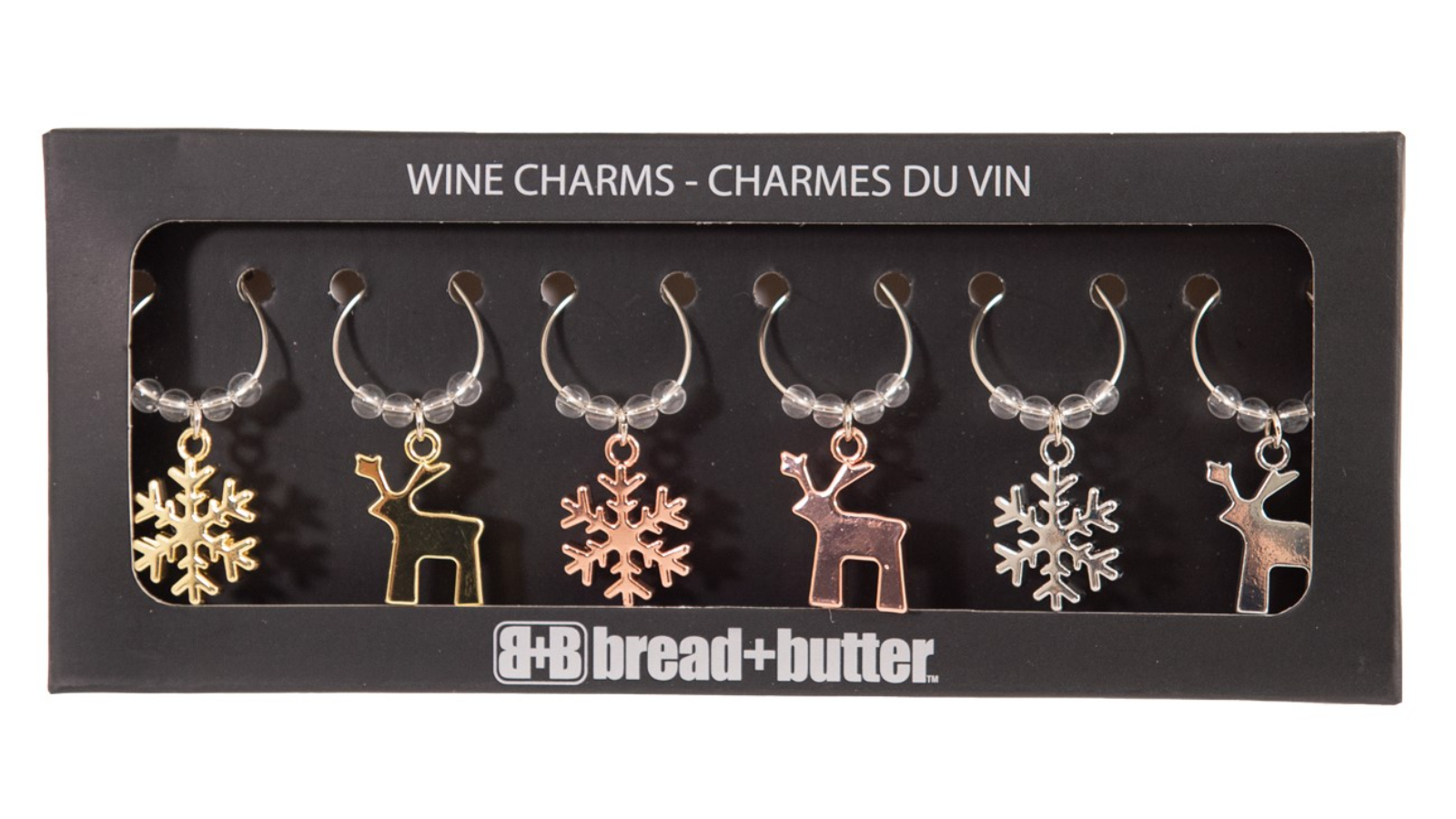 Bread and Butter Wine Glass Charms - Pack of 6 - Snowflake