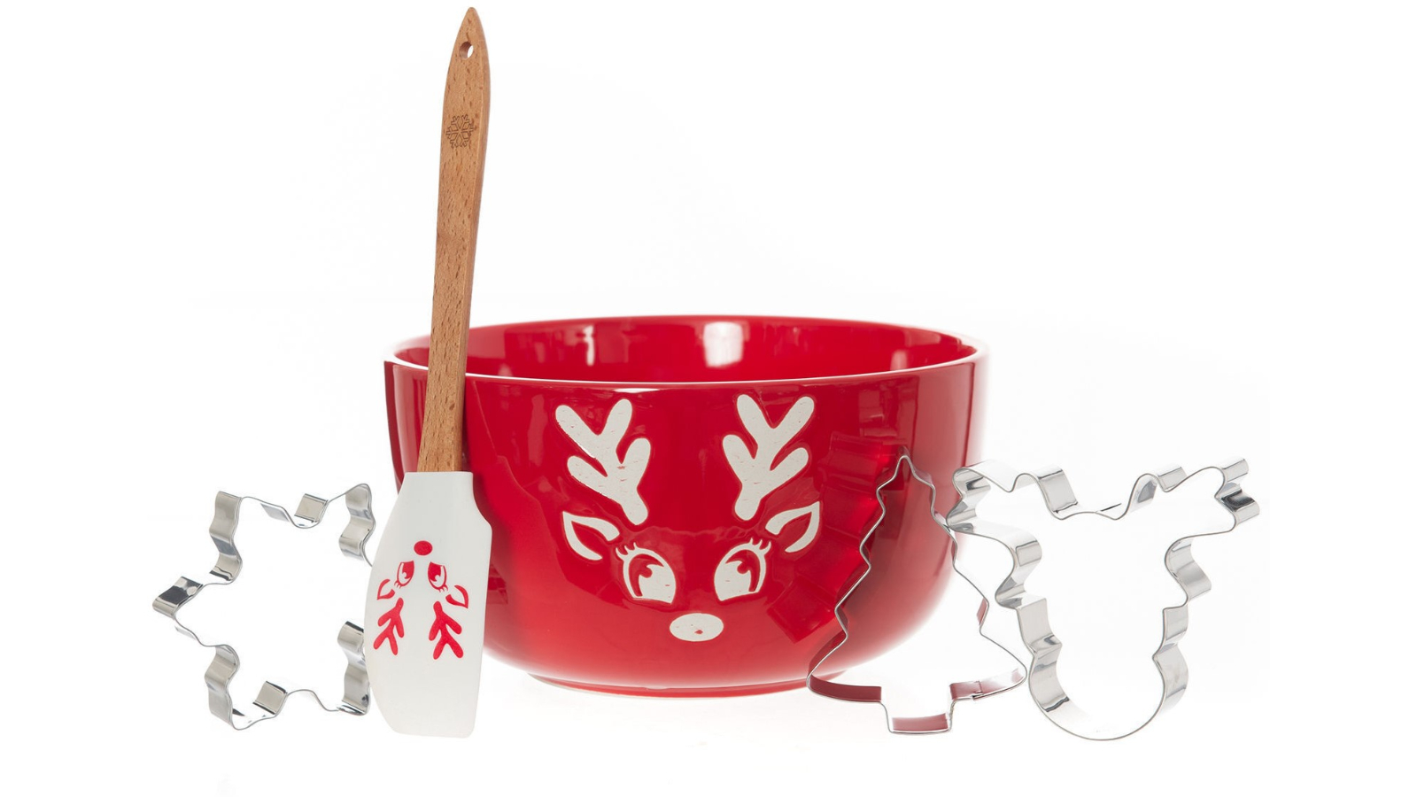 Bread and Butter Red Mini Mix Bowl Set - Icy Reindeer