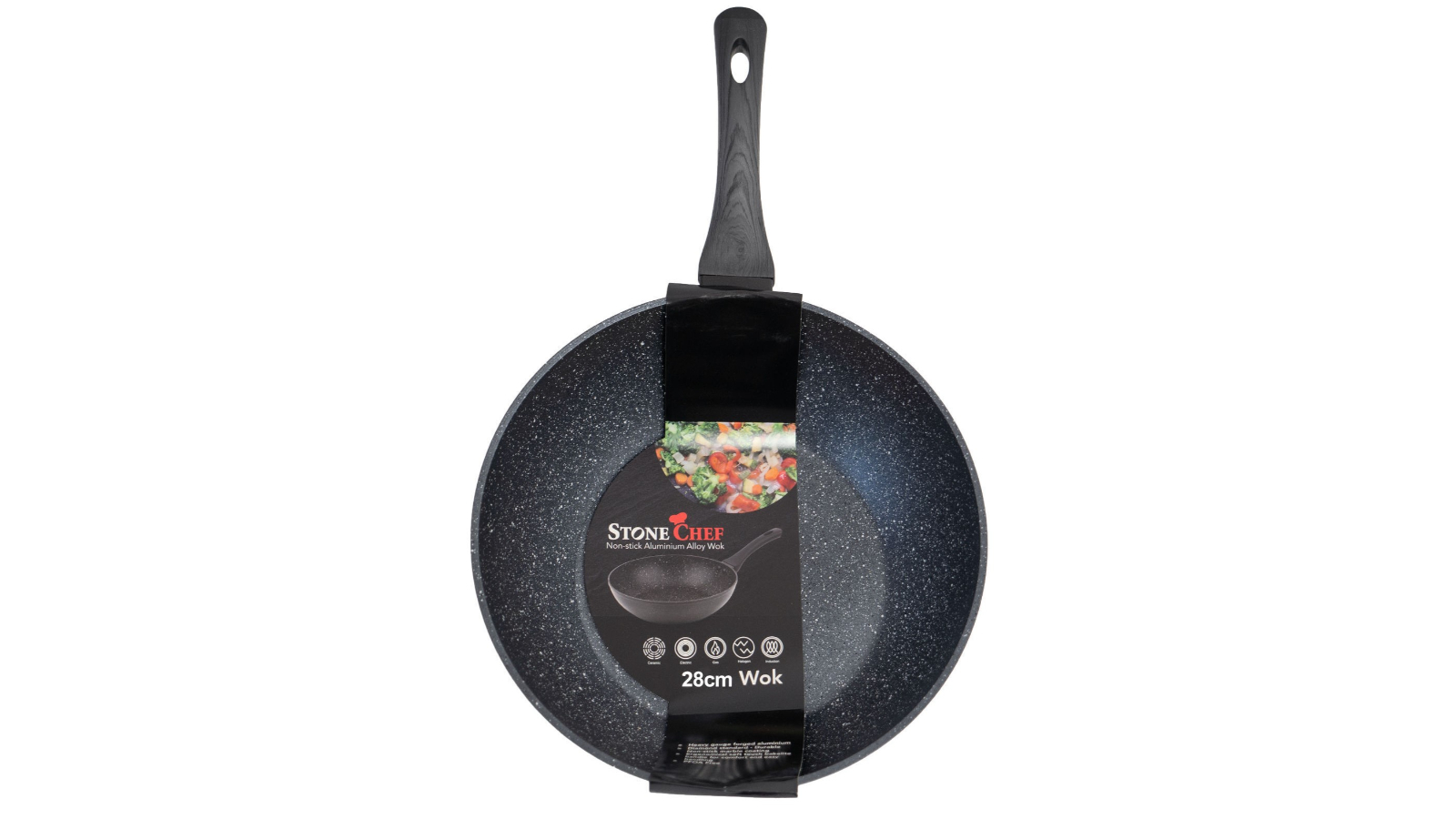 Stone Chef Black Wok Pan 28cm Harvey Norman