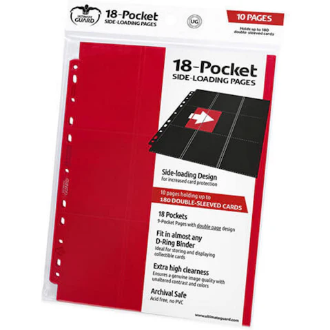 Ultimate Guard 18 Pocket Pages Side Loading - Red