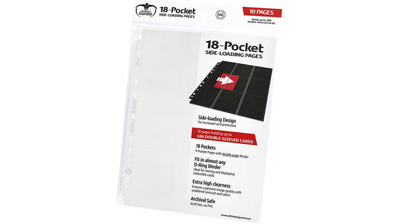 Ultimate Guard 18 Pocket Pages Side Loading - White