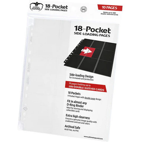 Ultimate Guard 18 Pocket Pages Side Loading - White