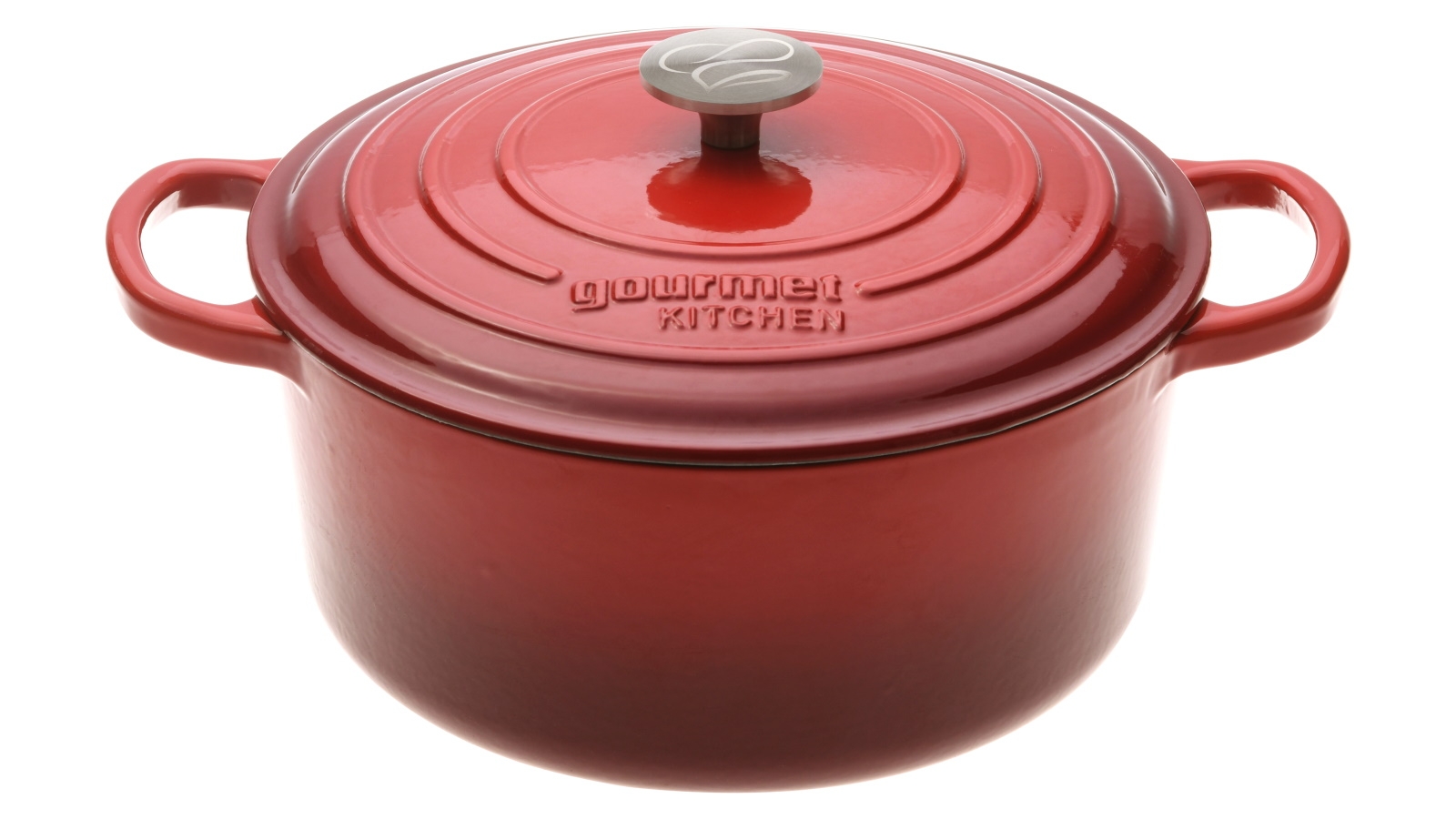 Gourmet Black Cherry Red Kitchen Cast Iron Casserole - 28cm