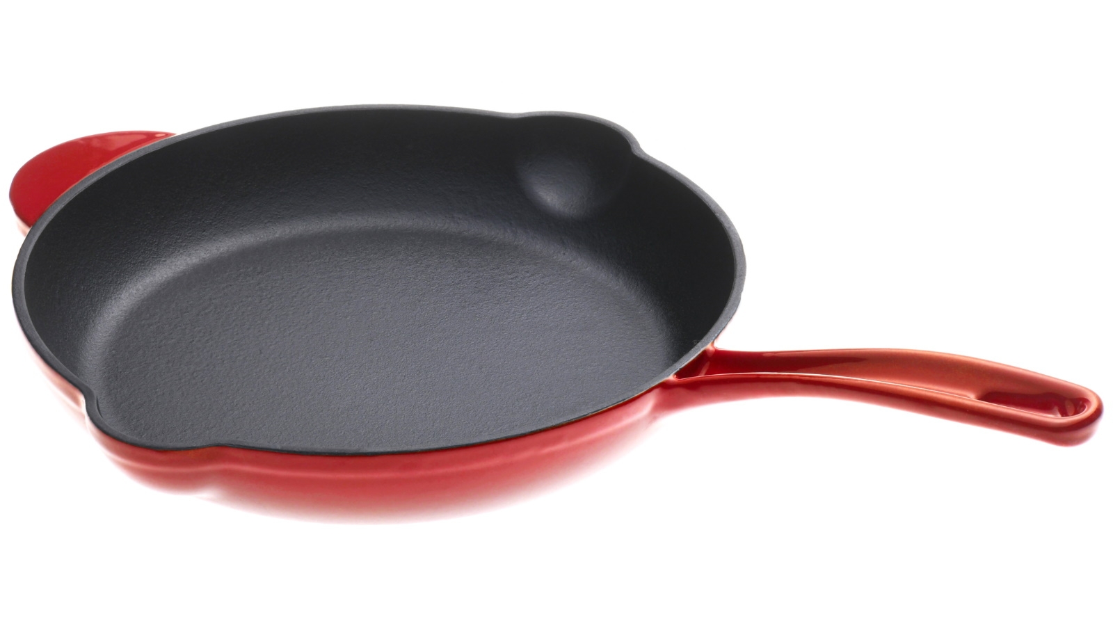 Gourmet Kitchen Black Cherry Red Cast Iron Fry Pan - 26cm