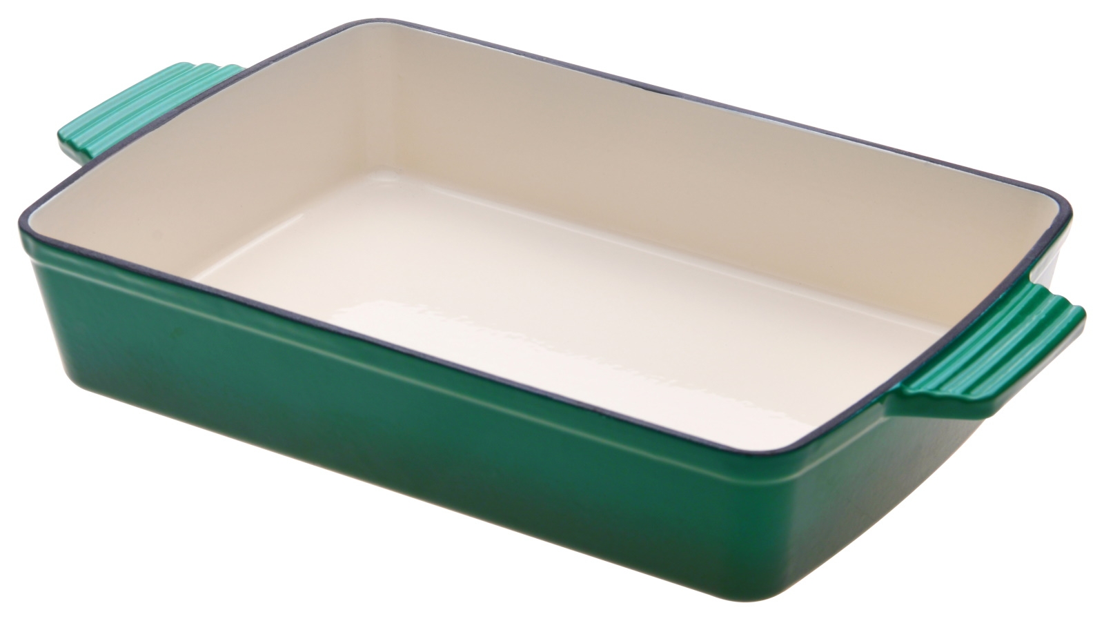 Gourmet Kitchen Eden Green Cast Iron Rectangular Baking Pan - 33cm