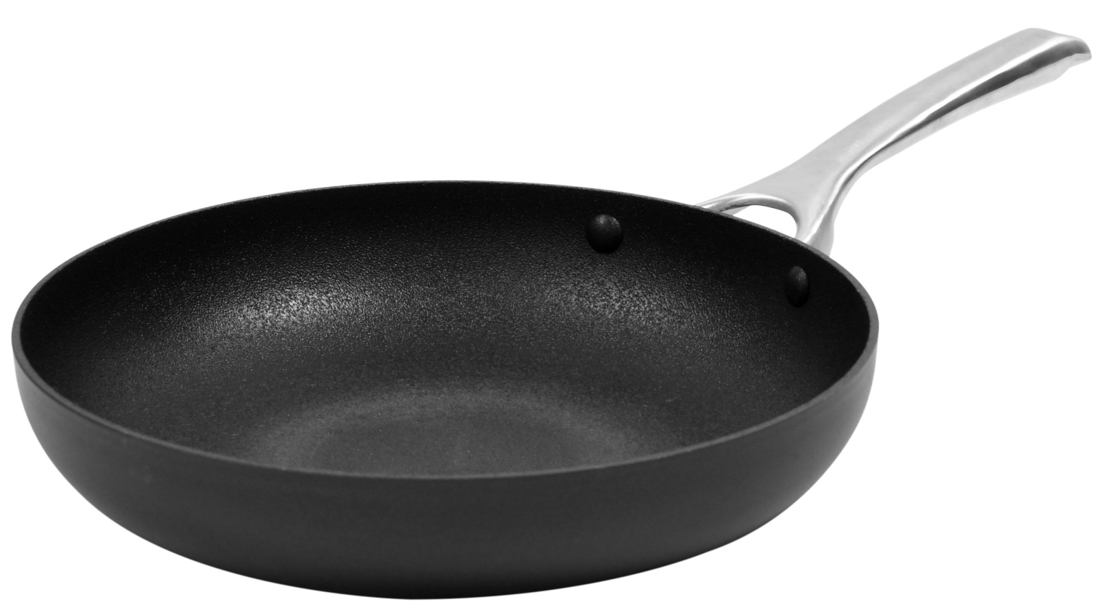 Gourmet Kitchen Meteore Non-Stick Frypan Black with Silver Handle - 26cm
