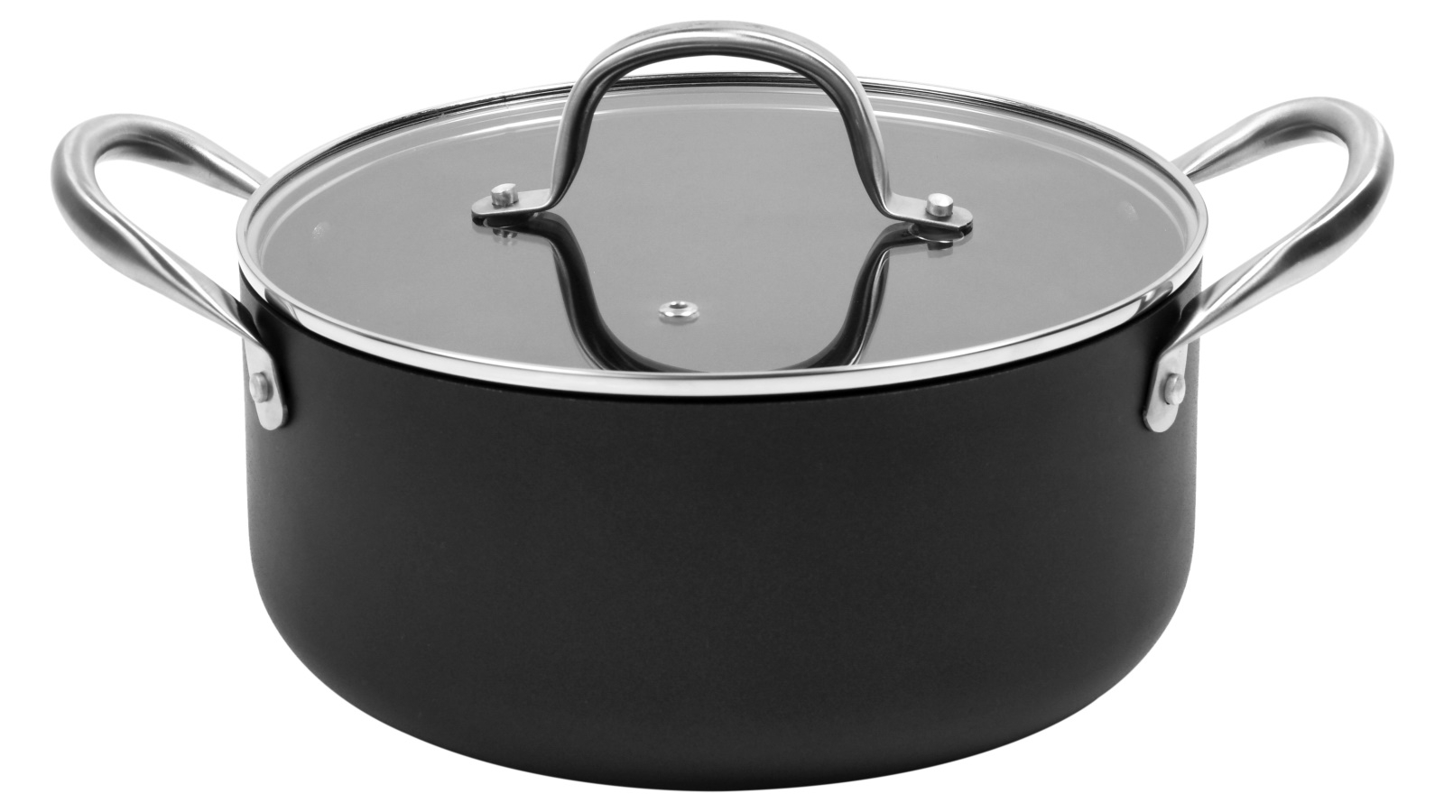 Gourmet Kitchen Meteore Non-Stick Casserole with Flat Lid - 24cm
