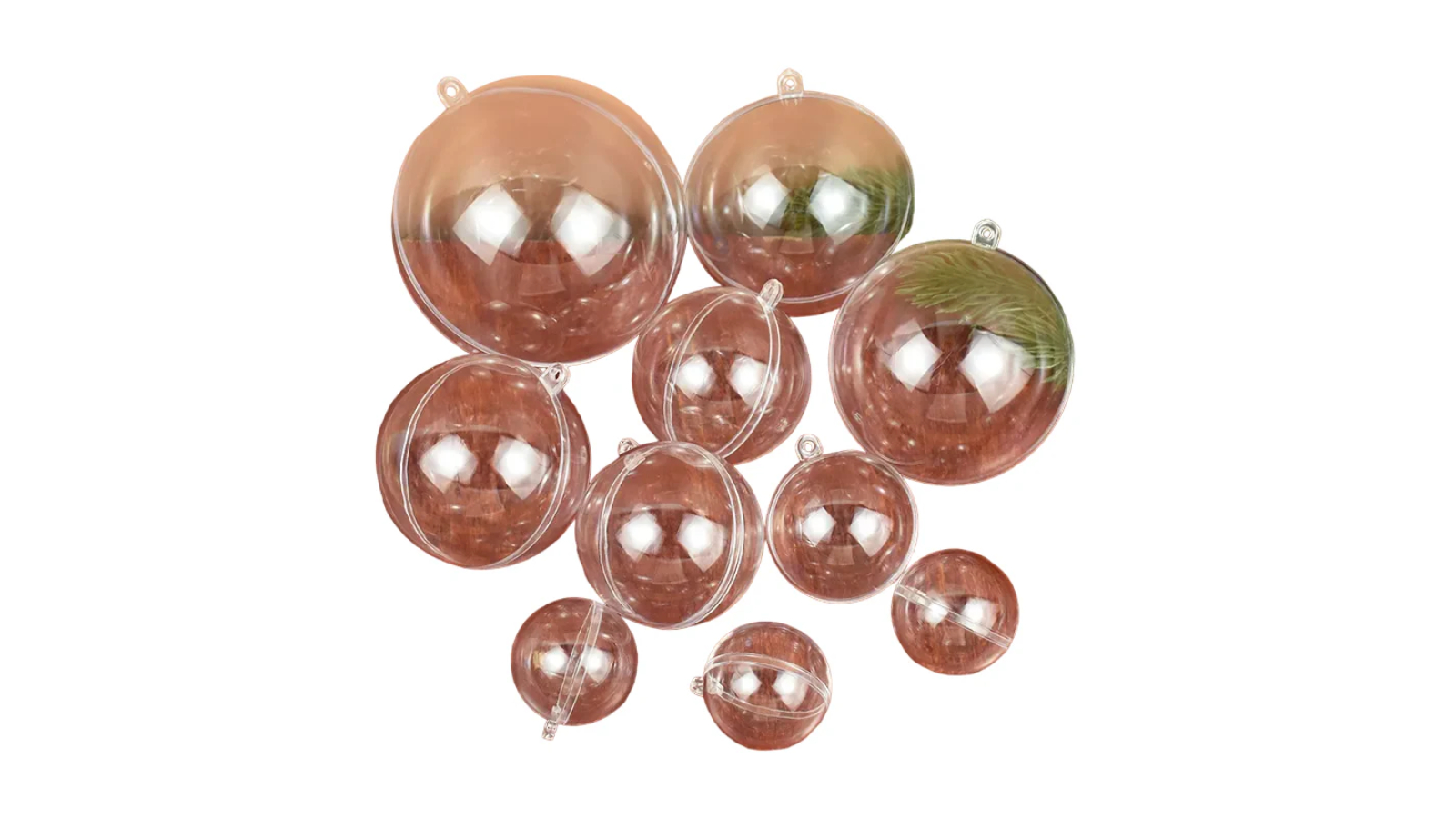 NNEOBA Plastic Christmas Transparent Fillable Ball Xmas Tree Hanging Ornament - 6cm