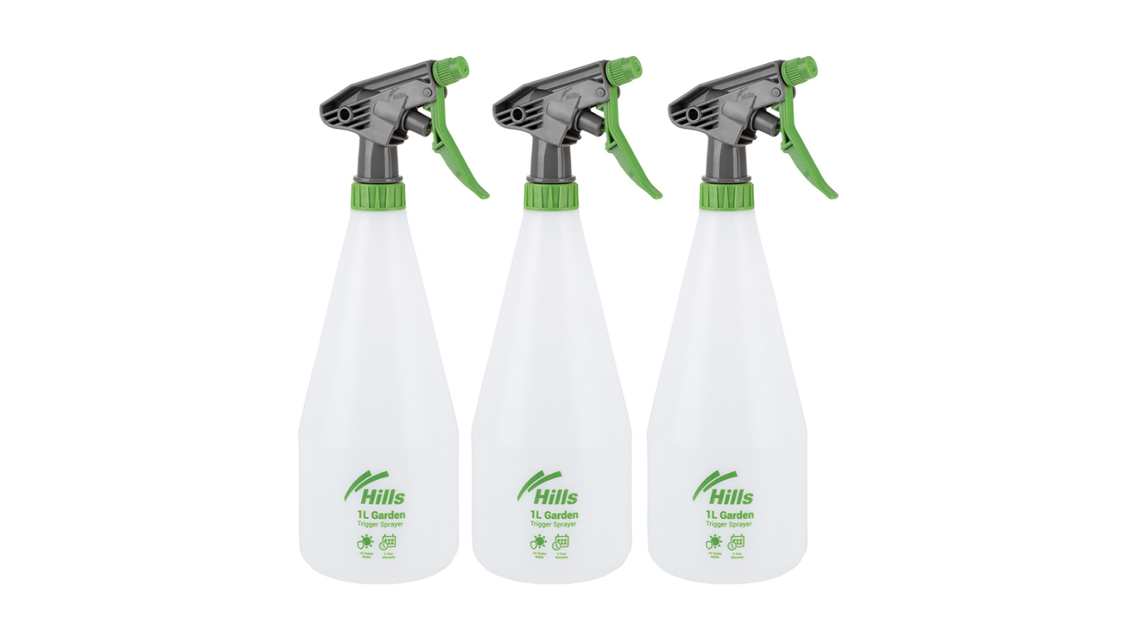 Hills Pack of 3 Garden Trigger Water/Liquid Sprayer - 1 Litre