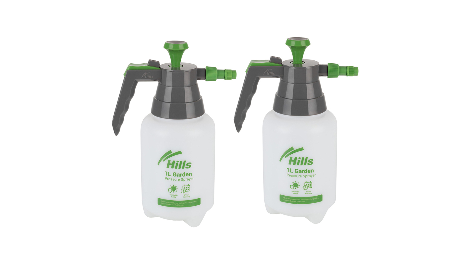 Hills Pack of 2 Durable Water Pressure Garden Spray - 1 Litre