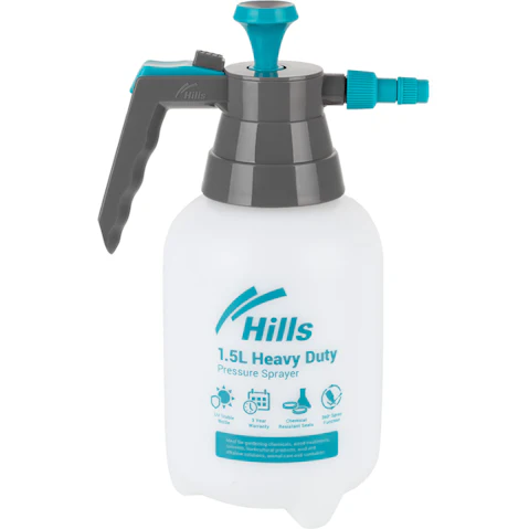 Hills Heavy Duty Viton Seals Water/Chemical Pressure Sprayer - 1.5 Litre