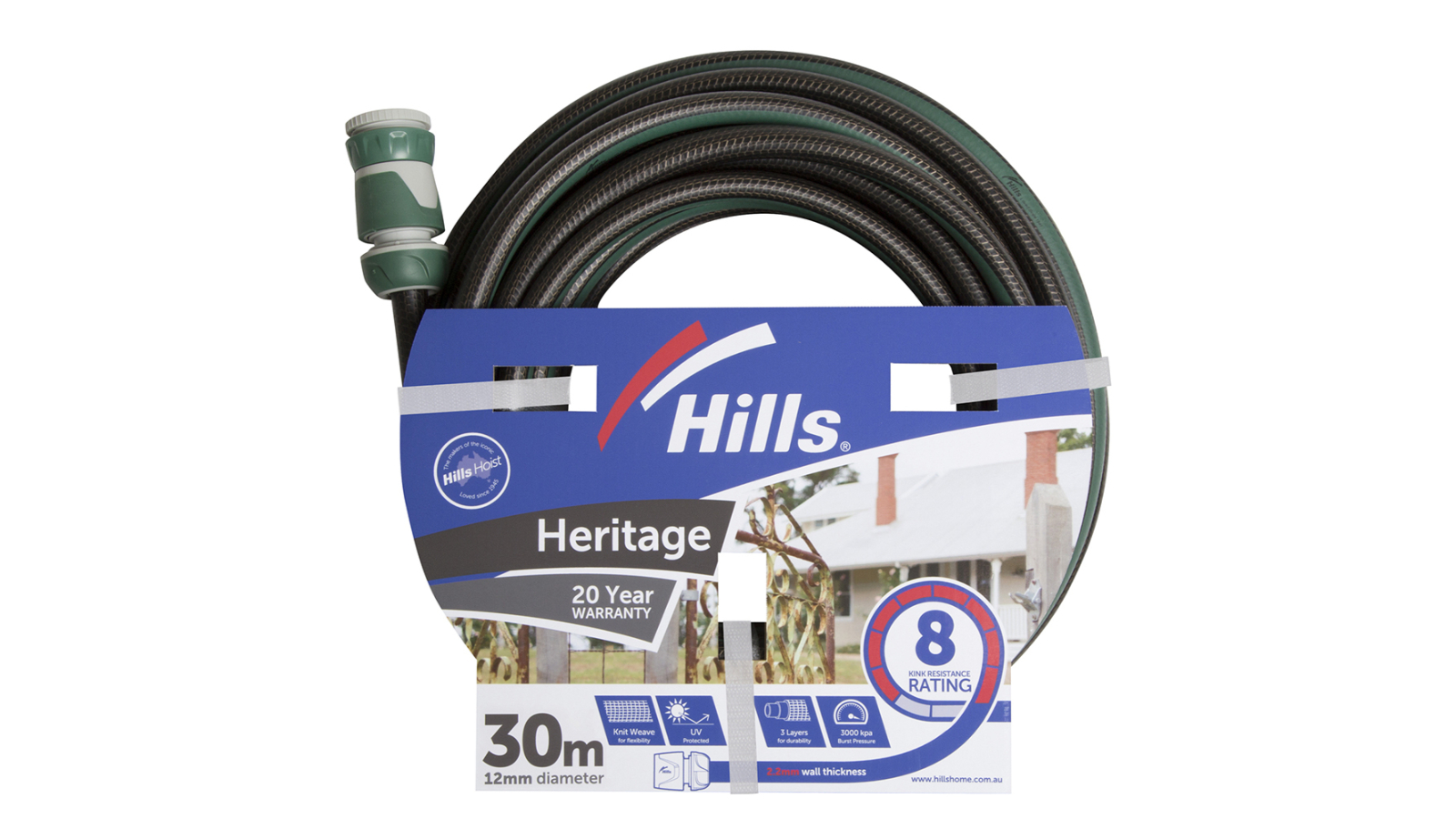 Hills Green Heritage Garden Watering Hose Kink Resistant - 3000cm