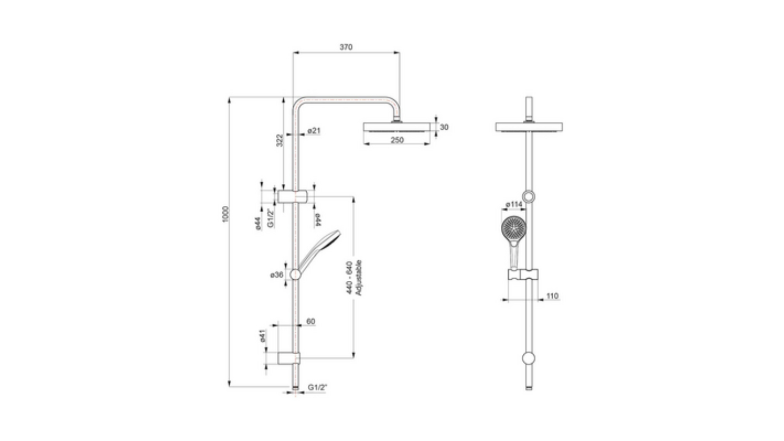 Villeroy & Boch Embrace 250 Shower System - Brushed Gold | Harvey Norman