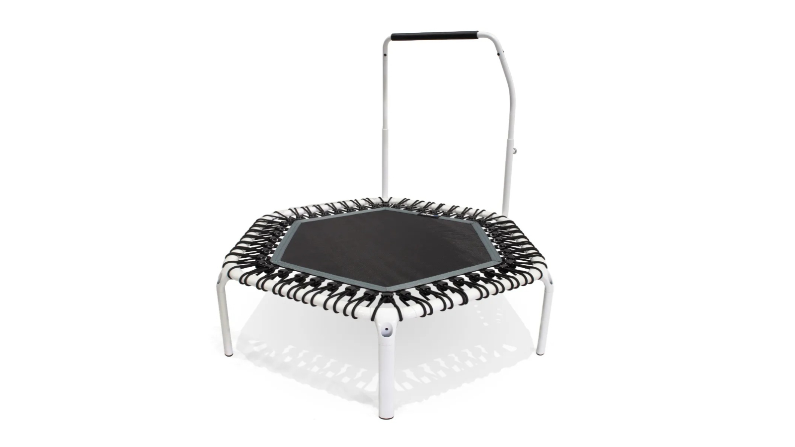 ACON 1.41metre Hexagon Rebounder Fitness Trampoline with Active Handlebar - White