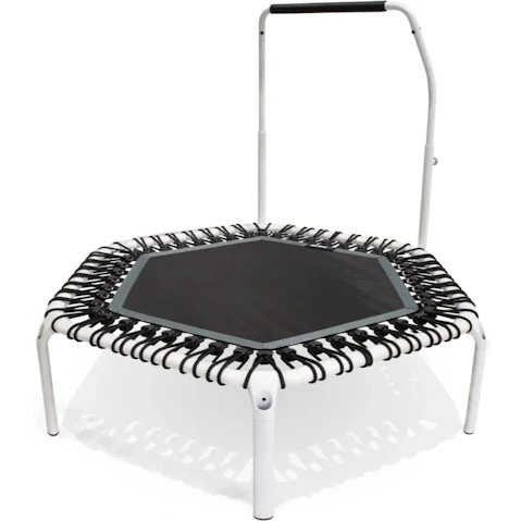 ACON 1.41metre Hexagon Rebounder Fitness Trampoline with Active Handlebar - White