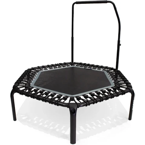 ACON 1.41metre Hexagon Rebounder Fitness Trampoline with Active Handlebar - Black